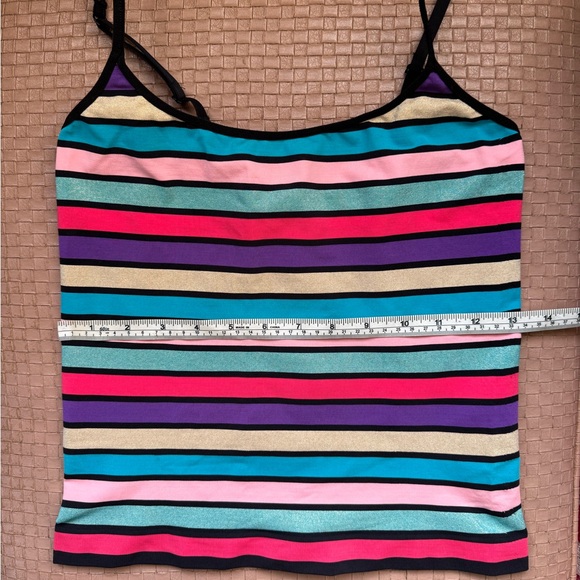 Body by Victoria secret glitter striped layer cami tank top vintage large nwot - Picture 8 of 13